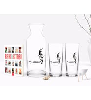 BK Gift Kişiye Özel Renkli Baskılı Atatürk Temalı İkili Rakı Bardağı Karaf ve Cep Kitabı Hediye Seti-21 (Model 1)