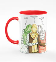 BK Gift Kişiye Özel Türbanlı Kırmızı Kupa Bardak 42710