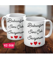 Babacığım Seni Çok Seviyorum Babalar Gününe Özel Hediye Kupa Bardak