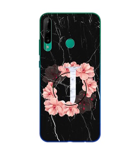 Mermer Çiçekli Harf Tasarım Süper Şeffaf Silikon Telefon Kılıfı Huawei P40 Lite 