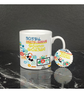 Sosyal Medya Uzmanı Kupa Bardak ve Anahtarlık Set