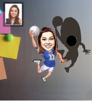 Kişiye Özel Sporcu Karikatürlü Ahşap Magnet Bayan-2