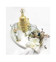 Lora Davet Damat Kahve Fincanı Tepsisi Oval (1 Adet) Beyaz - 54182
