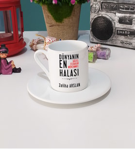 Hala Tasarımlı Kişiye Özel Hediye Hala Türk Kahvesi Fincanı