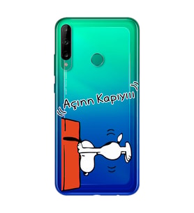 Snoopy Tasarımlı Süper Şeffaf Silikon Telefon Kılıfı Huawei P40 Lite E