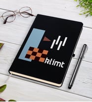 BK Gift Kişiye Özel Klimt Tasarımlı Siyah Defter ve Kalem Hediye Seti