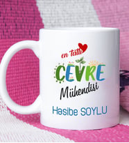 Mesajlı Çevre Mühendisi Tasarımlı Kişiye Özel Çevre Mühendisi Kupa Bardak