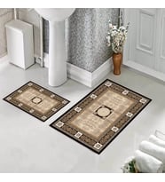 Banyo Halısı Ikili Klozet Takımı Kaymaz Tabanlı (60 xm x 100 cm + 40 cm x 60 cm) 
