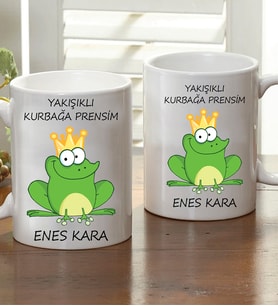 Kişiye Özel Yakışıklı Kurbağa Prensim Kupa Bardak