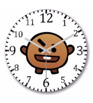 Bts Bt21 Shooky Duvar Saati Bombeli Gercek Cam