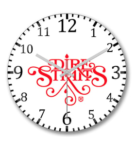 Dire Straits1 Duvar Saati Bombeli Gercek Cam