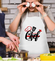 BK Gift Kişiye Özel Chef Beyaz Mutfak Önlüğü  3