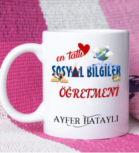 Mesajlı Sosyal Bilgiler Öğretmeni Kupa Bardak