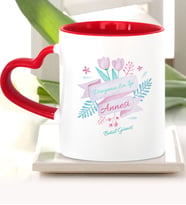 BK Gift Kişiye Özel Dünyanın En İyi Annesi Kırmızı Kalpli Kupa Bardak  12