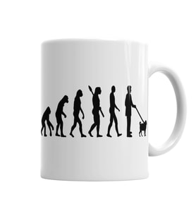 Evolution Pug Evrim Pağı Köpek Kupa Bardak Porselen