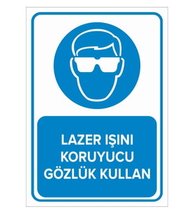 MIGNATIS - Lazer Işını Koruyucu Gözlük Kullan Levhası - Sac Malzeme 50x70cm