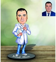 Kişiye Özel Doktor Tasarımlı Karikatür Ahşap Biblo Bay-3
