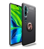 Microsonic Xiaomi Mi Note 10 Pro Kılıf Kickstand Ring Holder Siyah Rose
