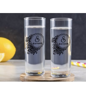 BK Gift Kişiye Özel Renkli Baskılı İsimli İkili Vodka Bardağı-114 (Beyaz)