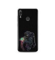 Uzay Kız Tasarım Süper Şeffaf Silikon Telefon Kılıfı Huawei Y7 2019