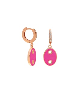 Neon Pembe Marin Gümüş Küpe