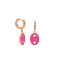 Neon Pembe Marin Gümüş Küpe