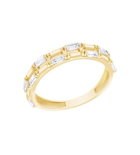 Diamond Line-Gülaylar Altın 14 Ayar Baget Taşlı Yüzük