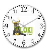 Loki Cat Kedi Duvar Saati Bombeli Gercek Cam