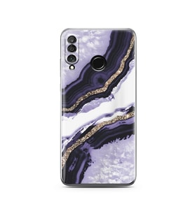 Mor Kumsal Tasarımlı Süper Şeffaf Silikon Telefon Kılıfı Huawei P30 Lite 