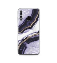 Mor Kumsal Tasarımlı Süper Şeffaf Silikon Telefon Kılıfı Huawei P30 Lite 