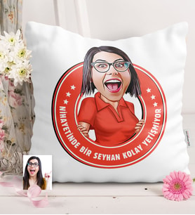 BK Gift Kişiye Özel Kolay Yetişmiyor Karikatür  Yastık  1