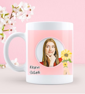 BK Gift Kişiye Özel Karikatürlü Kupa Bardak-1 (Beyaz)