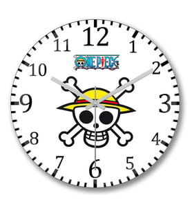 One Piece Jolly Roger Duvar Saati Bombeli Gercek Cam