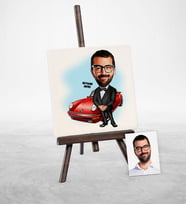 BK Gift Kişiye Özel Patron Karikatür Şovaleli Doğal Taş  1