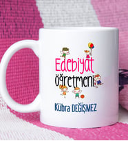 Edebiyat Öğretmeni Tasarımlı Kişiye Özel Hediye Edebiyat Öğretmeni Kupa Bardak
