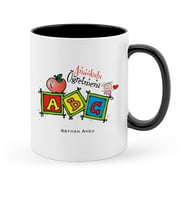 BK Gift Kişiye Özel Anaokulu Öğretmeni Siyah Kupa Bardak  1