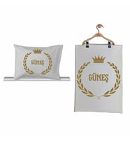 Pia Baby GL 2007 İsme Özel Taçlı Bebek Yastık Battaniye Set