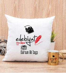 Edebiyat Öğretmeni Yastık ve Gold Kupa Bardak