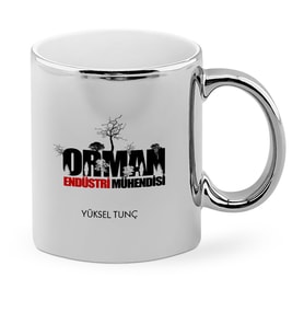 BK Gift Kişiye Özel Mesleki Orman Endüstri Mühendisi Krom Kupa Bardak  1