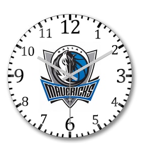 Dallas Mavericks Duvar Saati Bombeli Gercek Cam