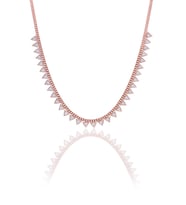 Söğütlü Silver Gümüş rose zirkon taşlı gurmet zincirli piramit kolye