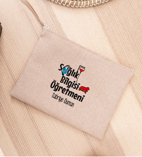 Sağlık Bilgisi Öğretmeni Keten Bez El Çantası