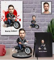 Kişiye Özel Erkek Karikatürlü 5 li Hediye Seti Model-6