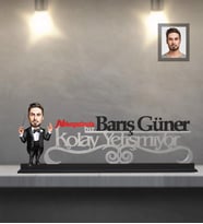 Kişiye Özel Orkestra Şefi Karikatürlül Kolay Yetişmiyor Ahşap Biblo  Bay-1