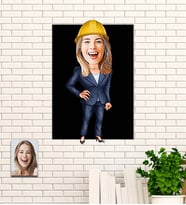 Kişiye Özel Mühendis Temalı Karikatür Ahşap Tablo