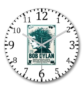Bob Dylan Duvar Saati Bombeli Gercek Cam