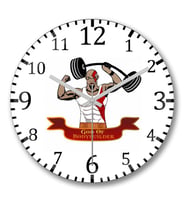 God Of Bodybuilder Duvar Saati Bombeli Gercek Cam