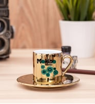 Makine Mühendisi Gold Türk Kahvesi Fincanı