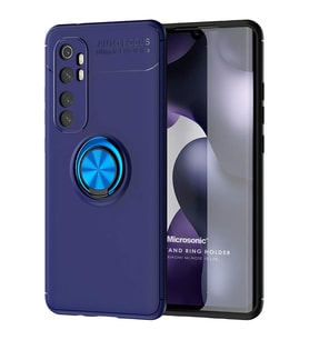 Microsonic Xiaomi Mi Note 10 Lite Kılıf Kickstand Ring Holder Lacivert