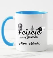 Felsefe Öğretmenine Kupa Bardağı Mavi